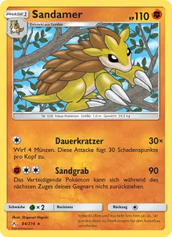 Pokémon-Karte Sandamer 084/214