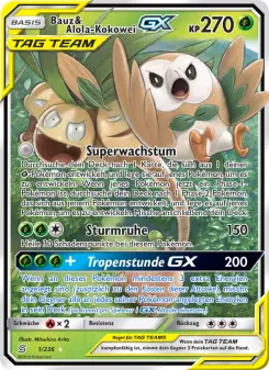 Pokémon-Karte Bauz & Alola-Kokowei GX 001/236