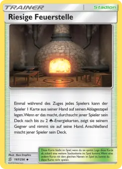 Pokémon-Karte Riesige Feuerstelle 197/236