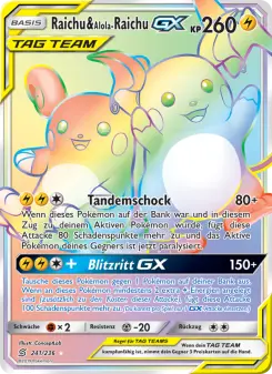 Pokémon-Karte Raichu & Alola-Raichu GX 241/236