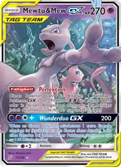 Pokémon-Karte Mewtu & Mew GX 071/236