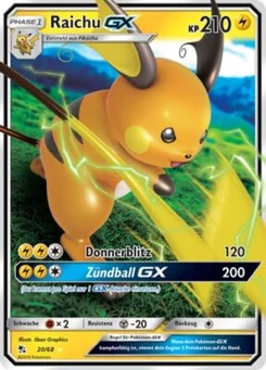 Pokémon-Karte Raichu GX 020/068
