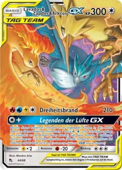 Pokémon-Karte Lavados & Zapdos & Arktos GX 044/068
