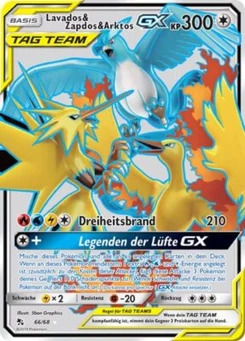 Pokémon-Karte Lavados & Zapdos & Arktos GX 066/068