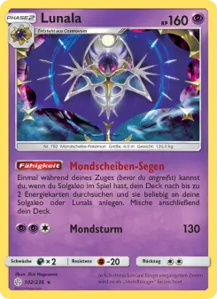 Pokémon-Karte Lunala 102/236
