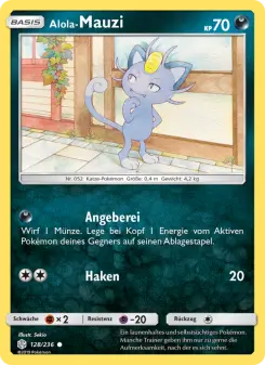 Pokémon-Karte Alola-Mauzi 128/236