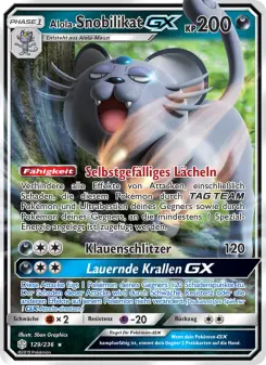 Pokémon-Karte Alola-Snobilikat GX 129/236