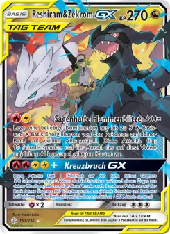 Pokémon-Karte Reshiram & Zekrom GX 157/236