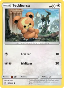 Pokémon-Karte Teddiursa 171/236