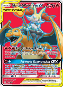 Pokémon-Karte Glurak & Rutena GX 212/236