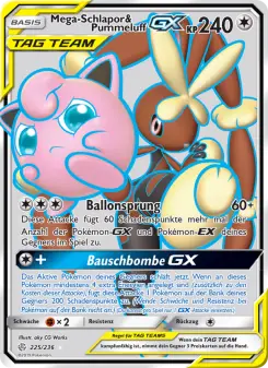Pokémon-Karte Mega-Schlapor & Pummeluff GX 225/236