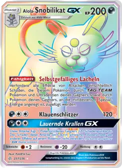 Pokémon-Karte Alola-Snobilikat GX 257/236