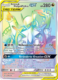 Pokémon-Karte Arceus & Dialga & Palkia GX 258/236