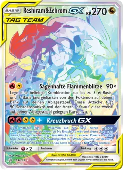 Pokémon-Karte Reshiram & Zekrom GX 259/236