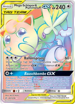 Pokémon-Karte Mega-Schlapor & Pummeluff GX 261/236