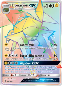 Pokémon-Karte Donarion GX 152/145