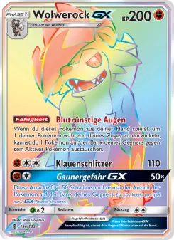 Pokémon-Karte Wolwerock GX 156/145