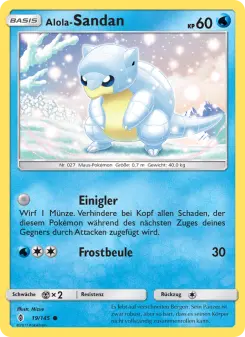 Pokémon-Karte Alola-Sandan 019/145