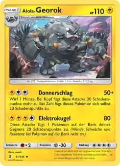 Pokémon-Karte Alola-Georok 041/145