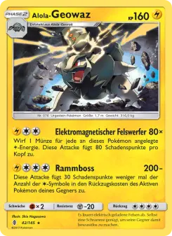Pokémon-Karte Alola-Geowaz 042/145
