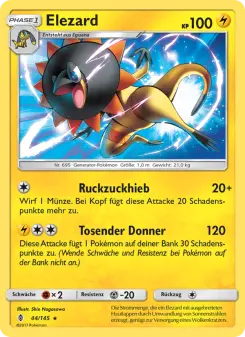 Pokémon-Karte Elezard 044/145