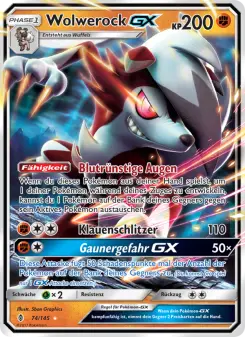 Pokémon-Karte Wolwerock GX 074/145