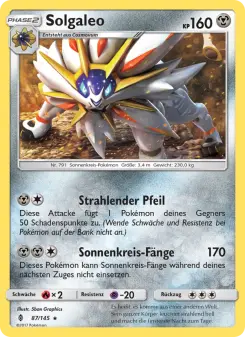 Pokémon-Karte Solgaleo 087/145