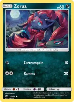 Pokémon-Karte Zorua 052/073