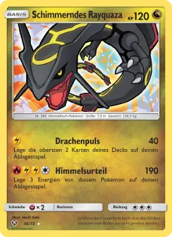 Pokémon-Karte Schimmerndes Rayquaza 056/073