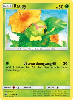 Pokémon-Karte Raupy 001/147