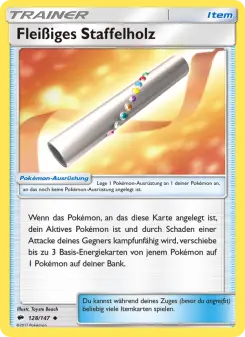 Pokémon-Karte Fleißiges Staffelholz 128/147