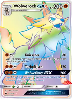 Pokémon-Karte Wolwerock GX 155/147