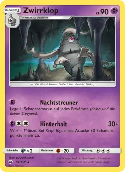 Pokémon-Karte Zwirrklop 052/147