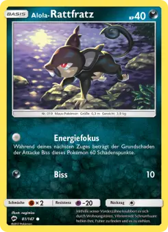 Pokémon-Karte Alola-Rattfratz 081/147
