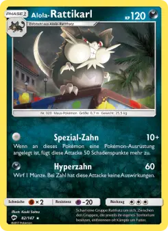 Pokémon-Karte Alola-Rattikarl 082/147