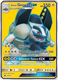 Pokémon-Karte Alola-Geowaz GX 102/111