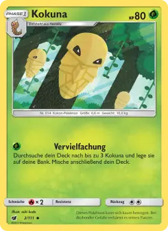 Pokémon-Karte Kokuna 002/111