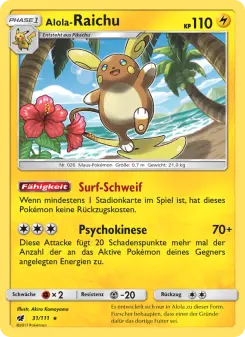 Pokémon-Karte Alola-Raichu 031/111
