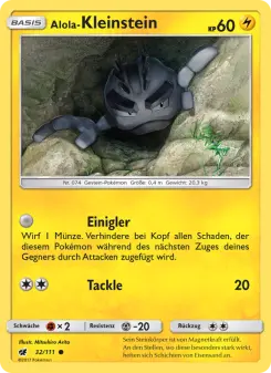 Pokémon-Karte Alola-Kleinstein 032/111