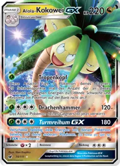 Pokémon-Karte Alola-Kokowei GX 074/111