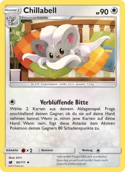 Pokémon-Karte Chillabell 086/111