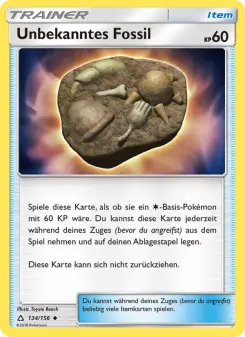 Pokémon-Karte Unbekanntes Fossil 134/156