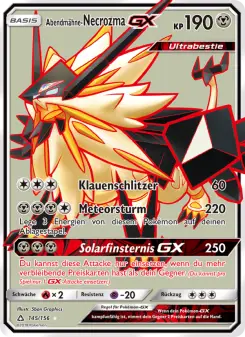 Pokémon-Karte Abendmähne-Necrozma GX 145/156