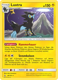 Pokémon-Karte Luxtra 048/156