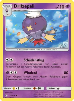 Pokémon-Karte Drifzepeli 052/156