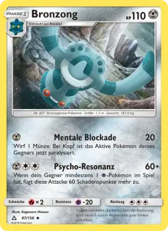 Pokémon-Karte Bronzong 087/156