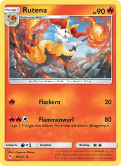 Pokémon-Karte Rutena 016/131
