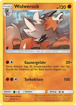 Pokémon-Karte Wolwerock 076/131