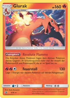 Pokémon-Karte Glurak 003/070