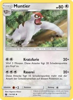 Pokémon-Karte Muntier 114/168